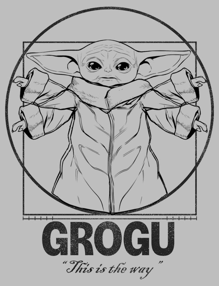 Fifth Sun Men's Star Wars: The Mandalorian Vitruvian Grogu T-Shirt