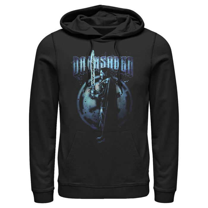 fifth sun Men's Star Wars: The Mandalorian Wielding the Darksaber Pull Over Hoodie