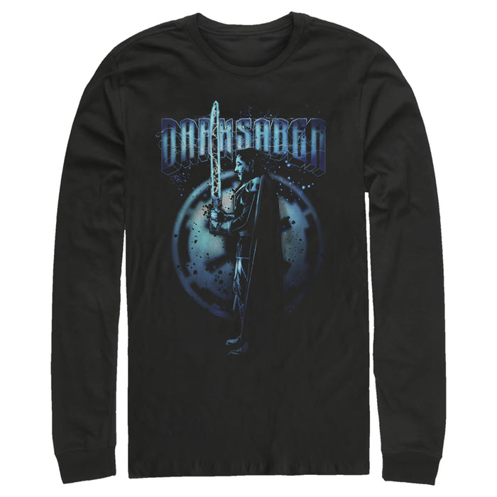 fifth sun Men's Star Wars: The Mandalorian Wielding the Darksaber Long Sleeve Shirt