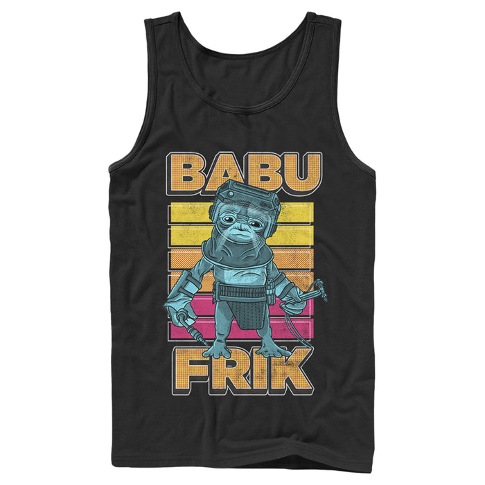 fifth sun Men's Star Wars: The Rise of Skywalker Babu Frik Pop Art Portrait Tank Top