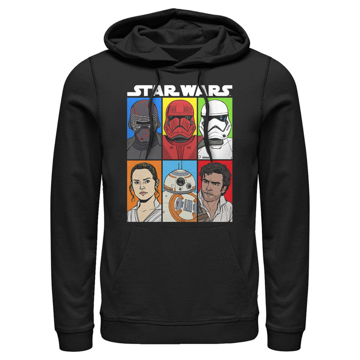 fifth sun Men's Star Wars: The Rise of Skywalker Character Grid Pull Over Hoodie