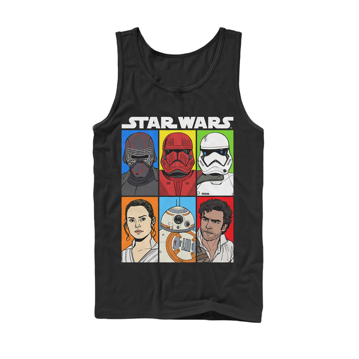 fifth sun Men's Star Wars: The Rise of Skywalker Character Grid Tank Top
