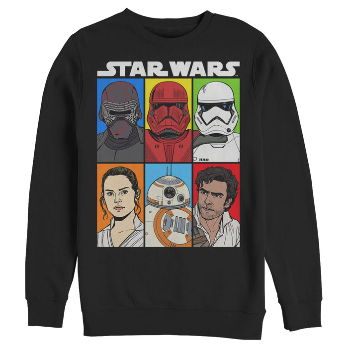fifth sun Men's Star Wars: The Rise of Skywalker Character Grid Sweatshirt