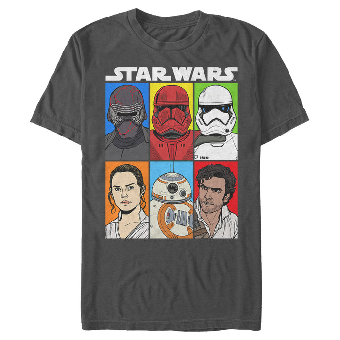 fifth sun Men's Star Wars: The Rise of Skywalker Character Grid T-Shirt