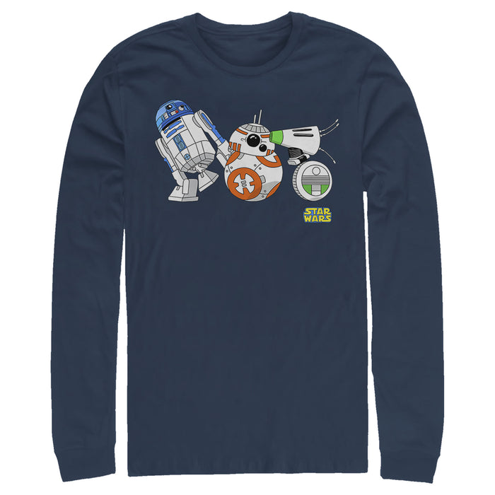 fifth sun Men's Star Wars: The Rise of Skywalker Droid Party Long Sleeve Shirt