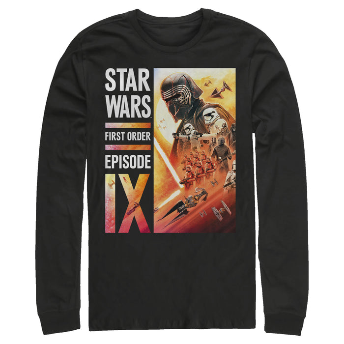 fifth sun Men's Star Wars: The Rise of Skywalker First Order Glow Long Sleeve Shirt