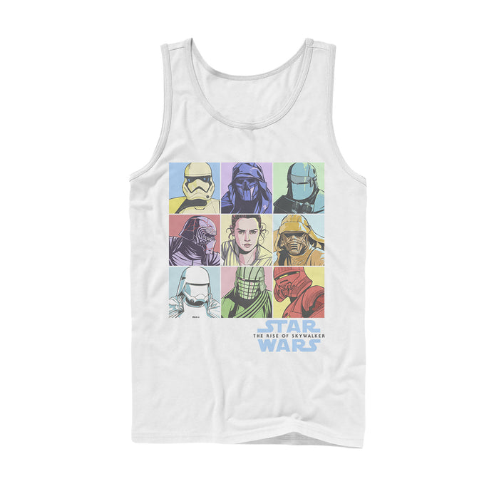 fifth sun Men's Star Wars: The Rise of Skywalker Pastel Character Box Tank Top