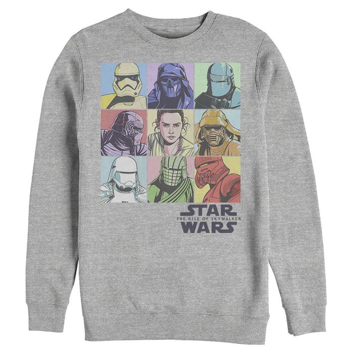 fifth sun Men's Star Wars: The Rise of Skywalker Pastel Character Bingo Sweatshirt