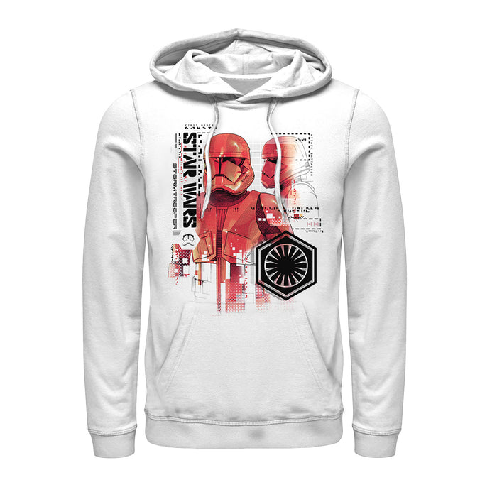 fifth sun Men's Star Wars: The Rise of Skywalker Sith Trooper Schematic Detail Pull Over Hoodie