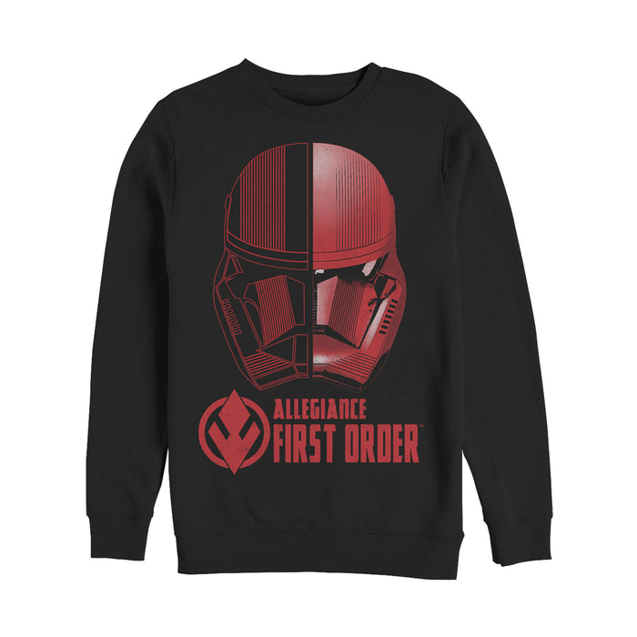 fifth sun Men's Star Wars: The Rise of Skywalker Sith Trooper Dual Helmet Sweatshirt