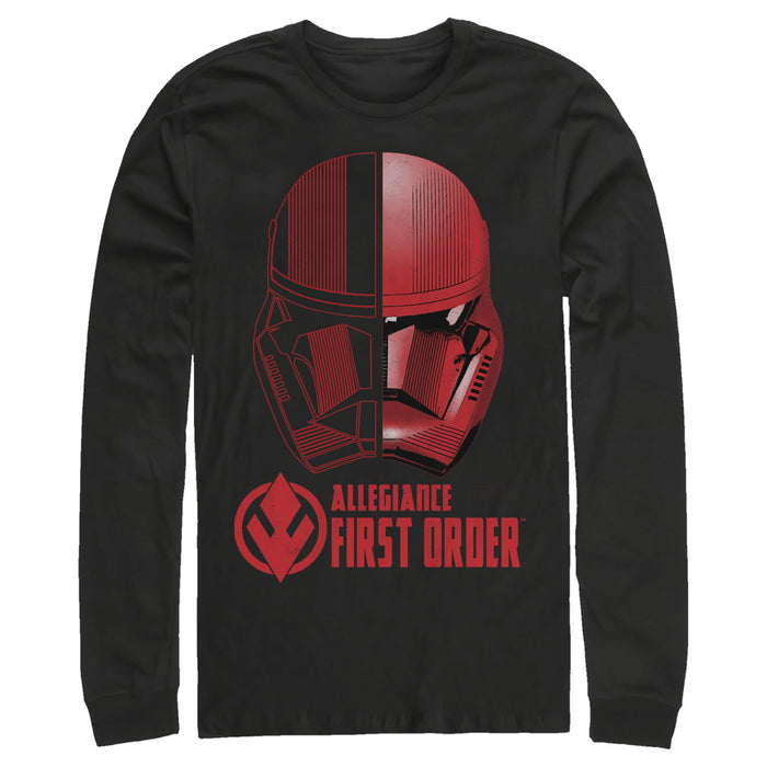 fifth sun Men's Star Wars: The Rise of Skywalker Sith Trooper Dual Helmet Long Sleeve Shirt