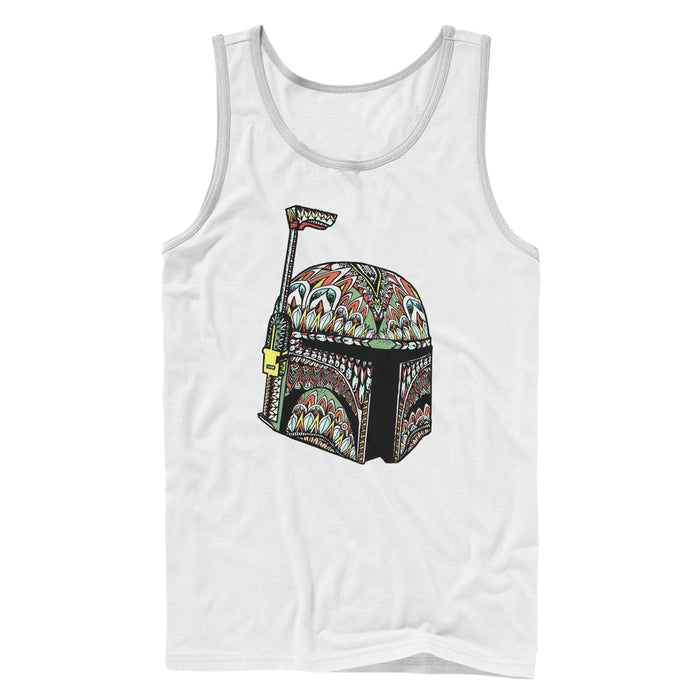 fifth sun Men's Star Wars Tribal Print Boba Fett Helmet Tank Top