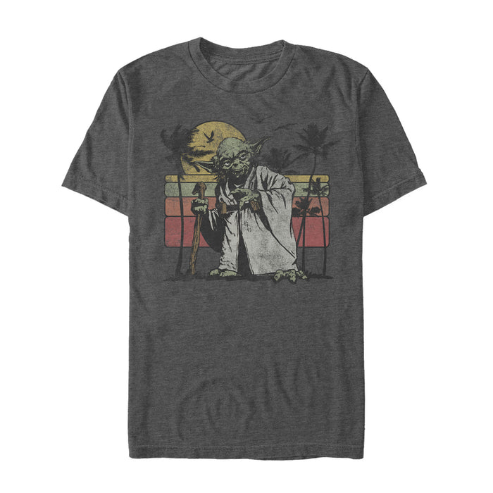 fifth sun Men's Star Wars Tropical Yoda Stripe T-Shirt