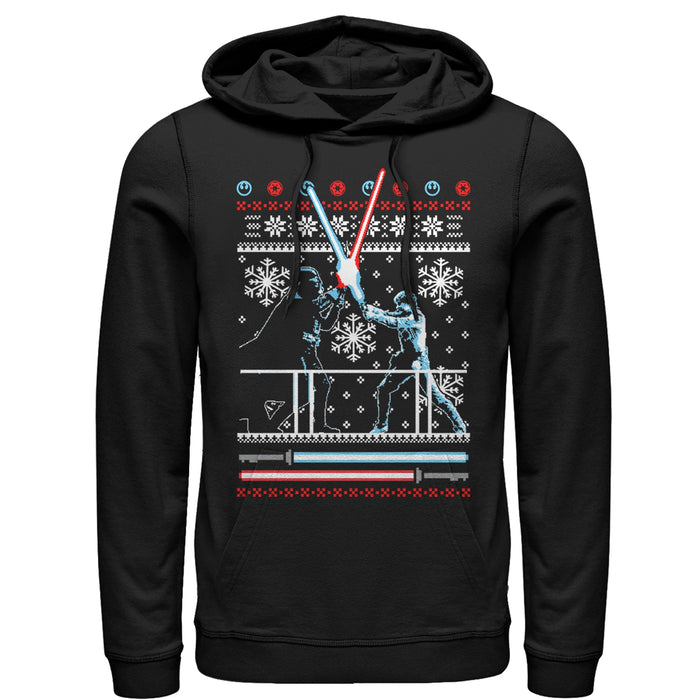 Fifth Sun Men's Star Wars Ugly Christmas Duel Pull Over Hoodie