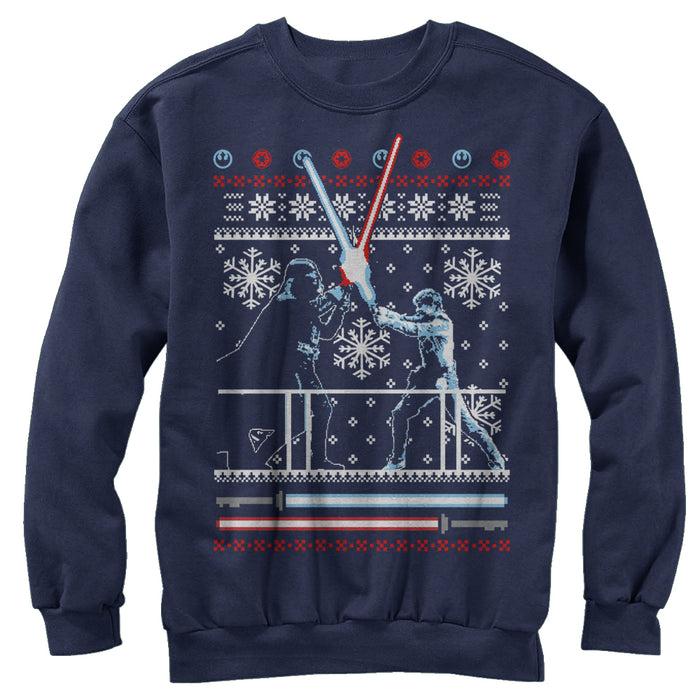 fifth sun Men's Star Wars Ugly Christmas Duel Sweatshirt