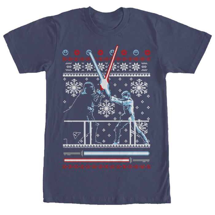 fifth sun Men's Star Wars Ugly Christmas Duel T-Shirt