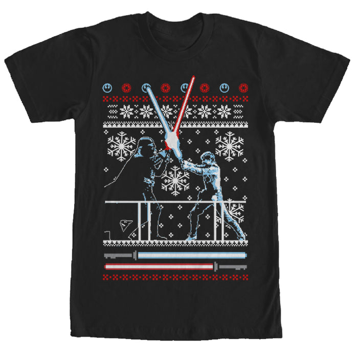 fifth sun Men's Star Wars Ugly Christmas Duel T-Shirt