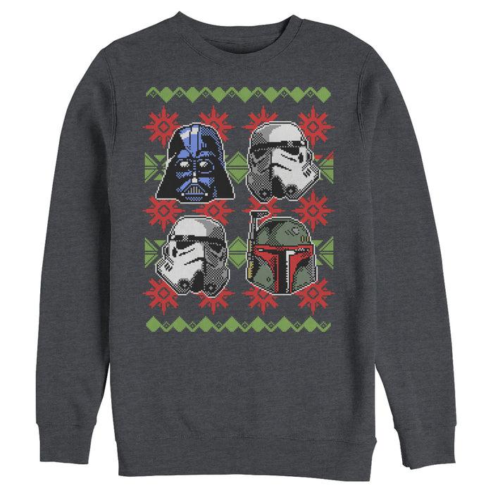 Fifth Sun Men's Star Wars Ugly Christmas Empire Helmets Sweatshirt