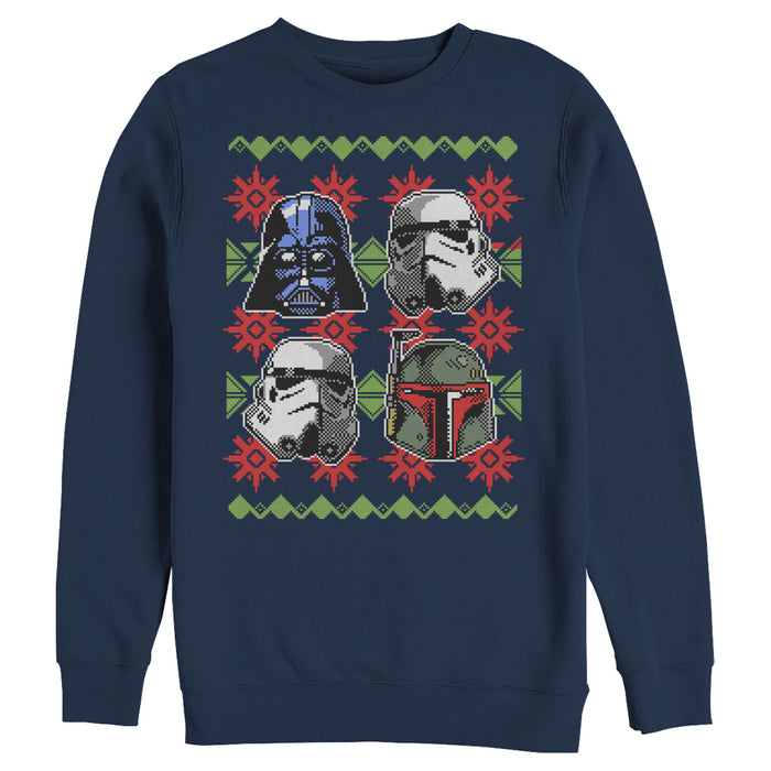 Fifth Sun Men's Star Wars Ugly Christmas Empire Helmets Sweatshirt