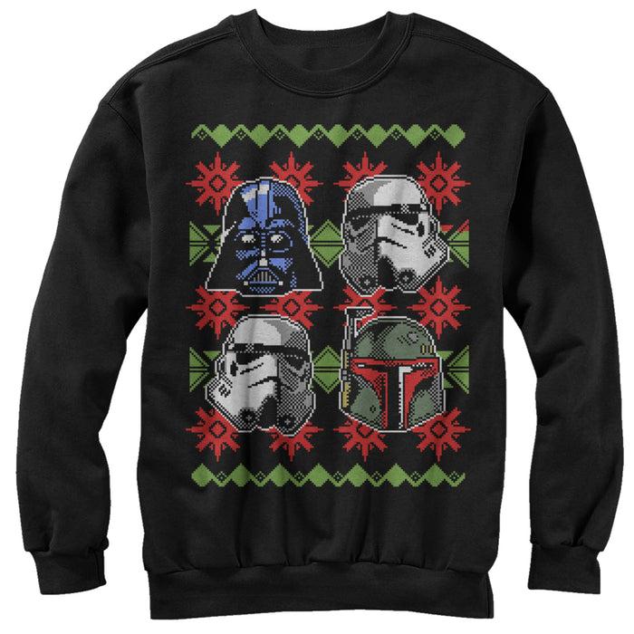fifth sun Men's Star Wars Ugly Christmas Empire Helmets Sweatshirt