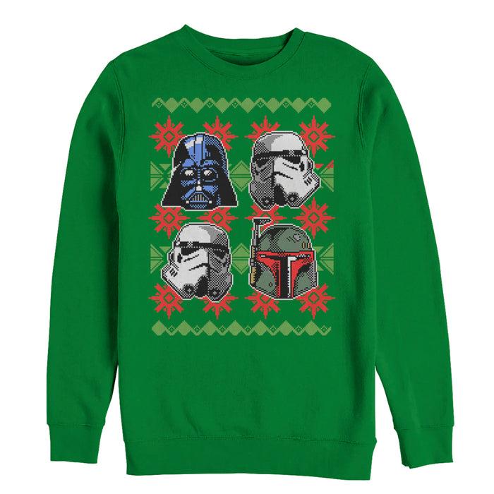 fifth sun Men's Star Wars Ugly Christmas Empire Helmets Sweatshirt
