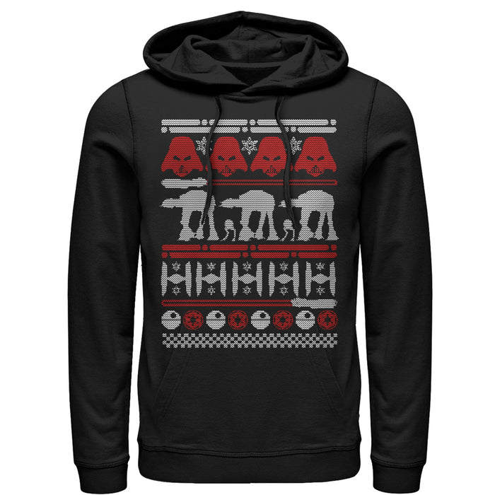 Fifth Sun Men's Star Wars Ugly Christmas Sweater Pull Over Hoodie