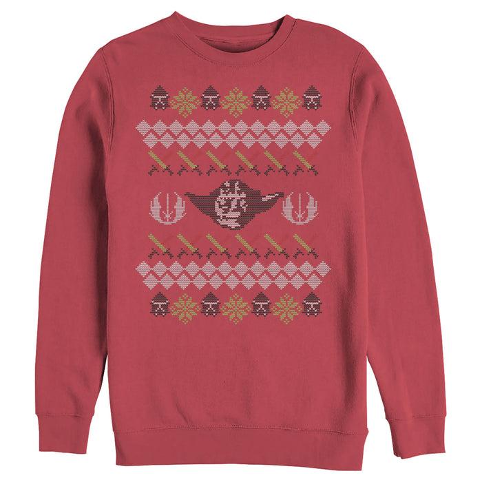 fifth sun Men's Star Wars Ugly Christmas Yoda Sweatshirt