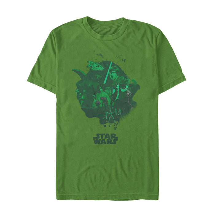 fifth sun Men's Star Wars Unifying Yoda Collage T-Shirt
