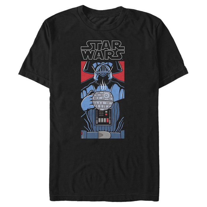 fifth sun Men's Star Wars Vader Death Star Coffee Cup T-Shirt