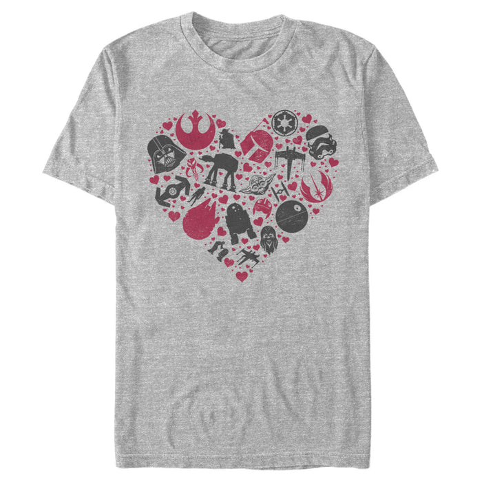 fifth sun Men's Star Wars Valentine's Day Heart Icons T-Shirt