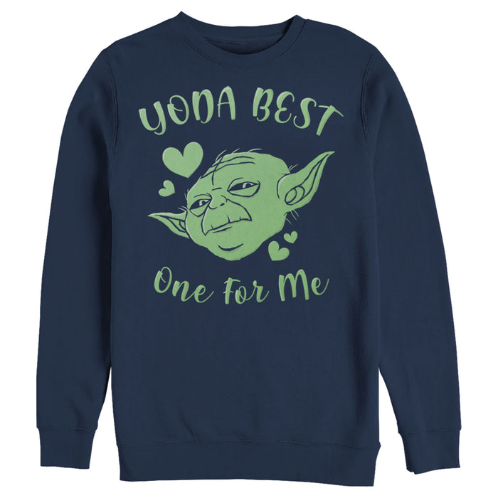 fifth sun Men's Star Wars Valentine's Day Yoda Best One for Me Sweatshirt