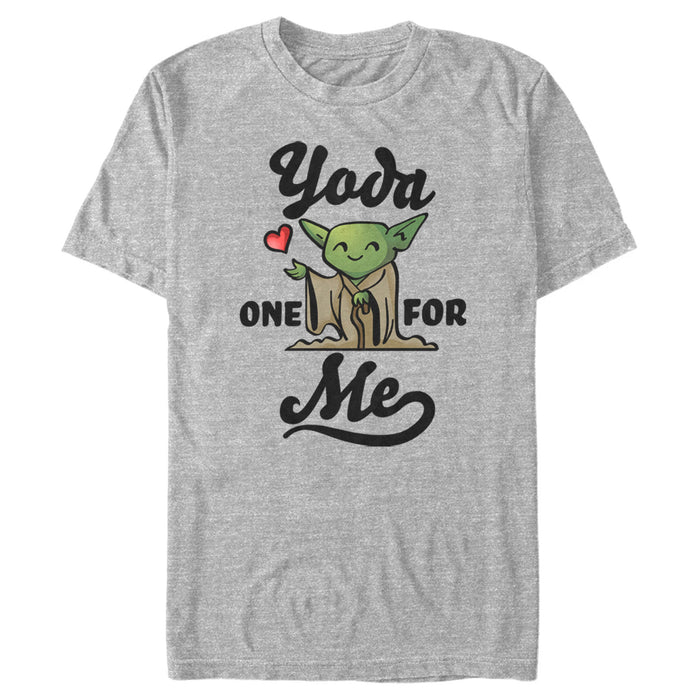 fifth sun Men's Star Wars Valentine's Day Yoda One for Me Cartoon T-Shirt