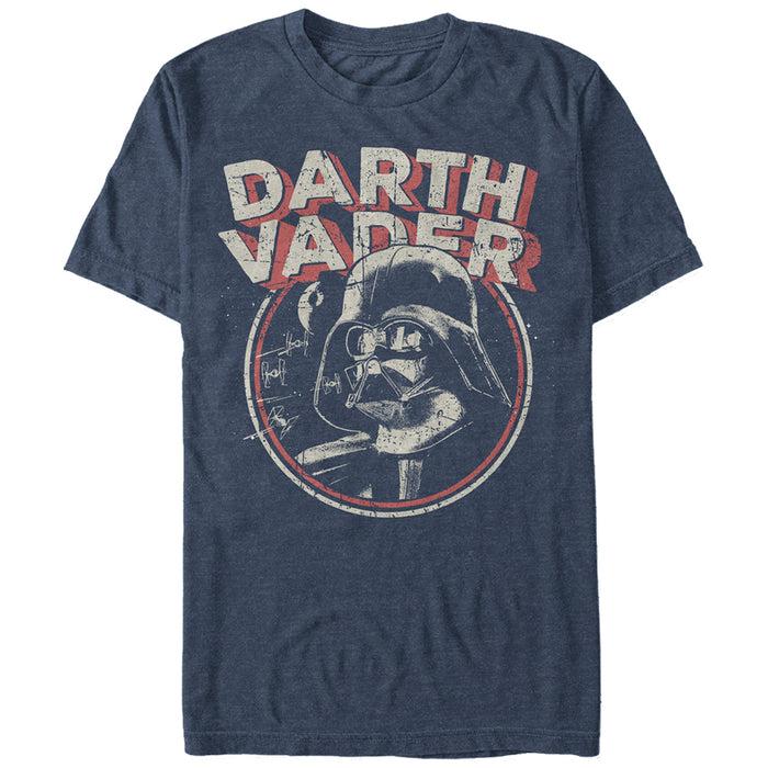 fifth sun Men's Star Wars Vintage Retro Darth Vader With Tie Fighters and Death Star T-Shirt
