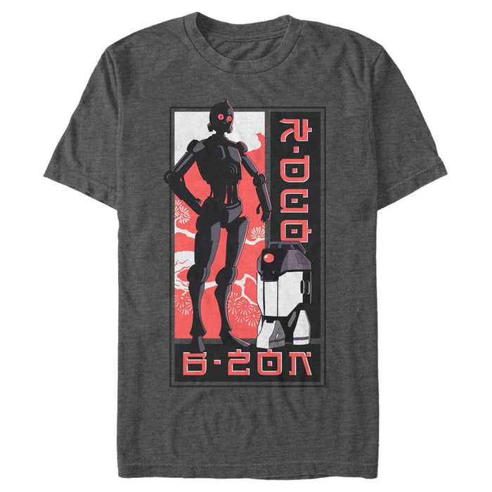 fifth sun Men's Star Wars: Visions C-3PO and R2-D2 Anime T-Shirt