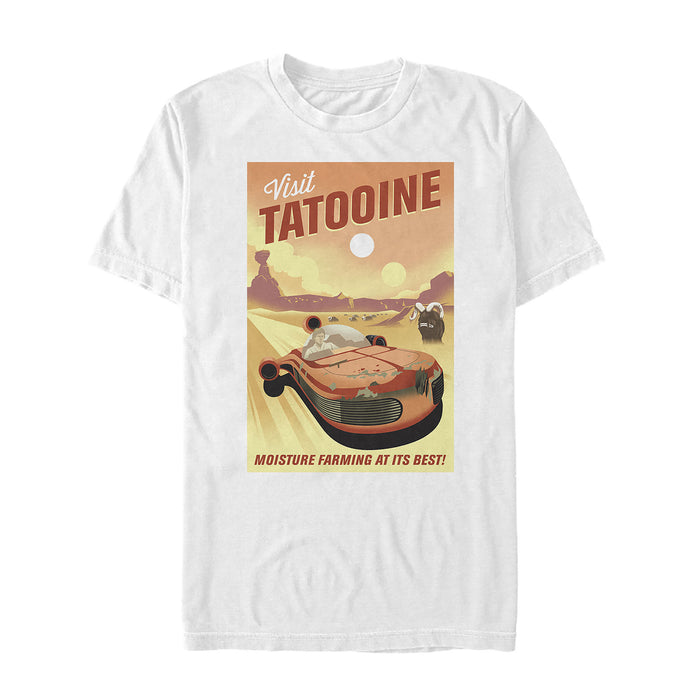 fifth sun Men's Star Wars Visit Tatooine Travel Poster T-Shirt