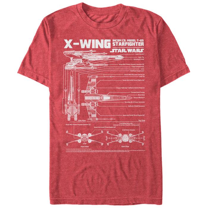 fifth sun Men's Star Wars X-Wing Schematics T-Shirt
