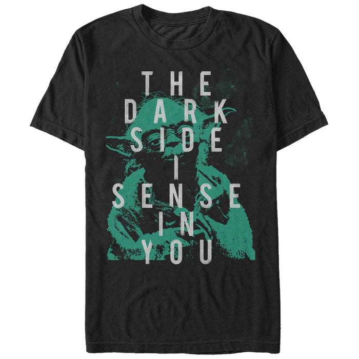 fifth sun Men's Star Wars Yoda Sense the Dark Side T-Shirt