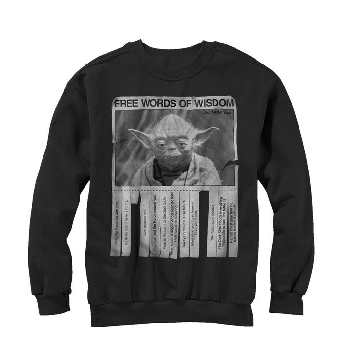 fifth sun Men's Star Wars Yoda Words of Wisdom Sweatshirt