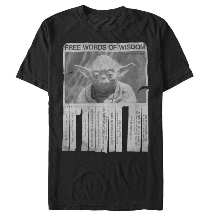 fifth sun Men's Star Wars Yoda Words of Wisdom T-Shirt