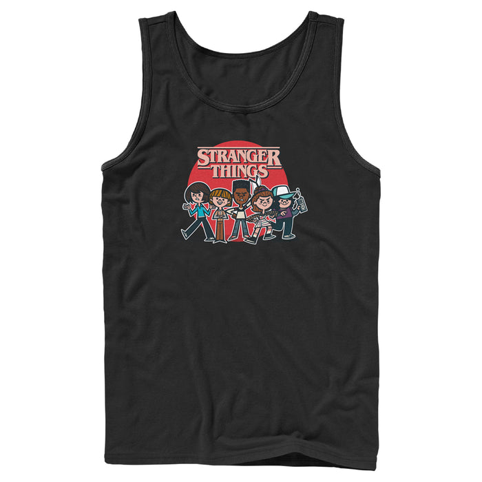 fifth sun Men's Stranger Things Cartoon Gang Tank Top