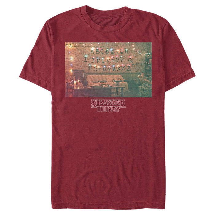 fifth sun Men's Stranger Things Christmas Lights Portrait T-Shirt