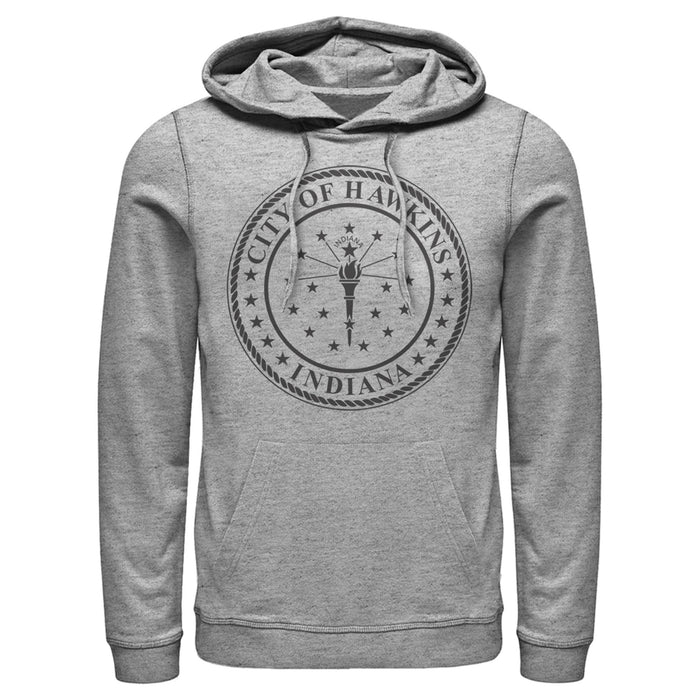 fifth sun Men's Stranger Things City of Hawkins Crest Pull Over Hoodie
