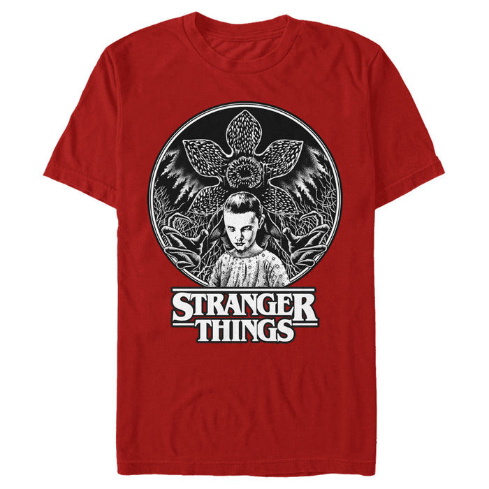 fifth sun Men's Stranger Things Eleven Glowering Flower T-Shirt