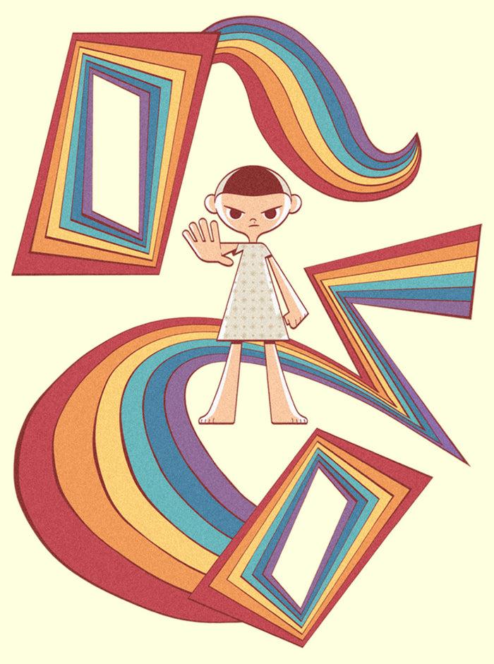 Fifth Sun Men's Stranger Things Eleven Power Of The Rainbow T-Shirt