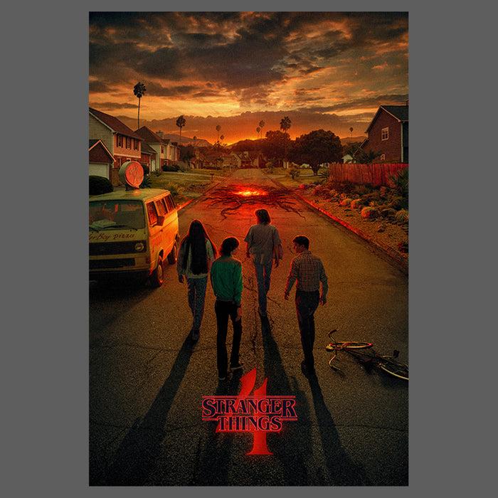 Fifth Sun Men's Stranger Things Four Friends Rift Apocalypse Poster Tank Top
