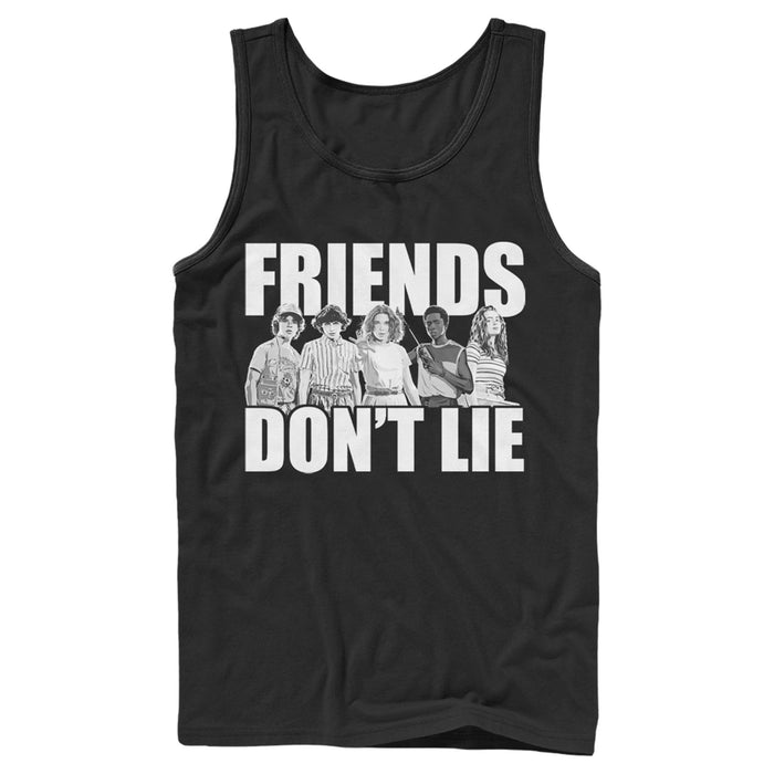 fifth sun Men's Stranger Things Friends Don't Lie Character Pose Tank Top