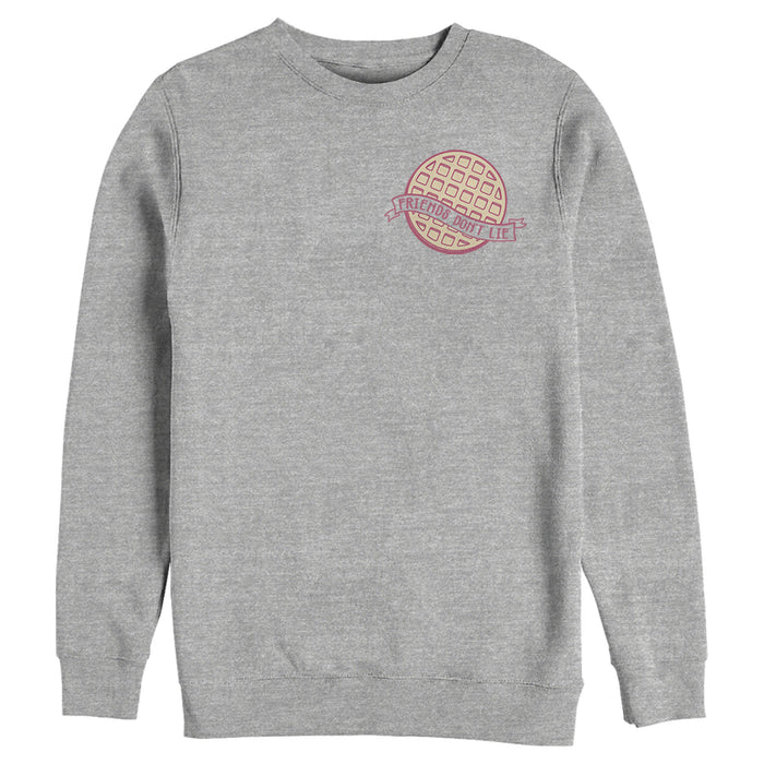 fifth sun Men's Stranger Things Friends Don't Lie Waffle Badge Sweatshirt