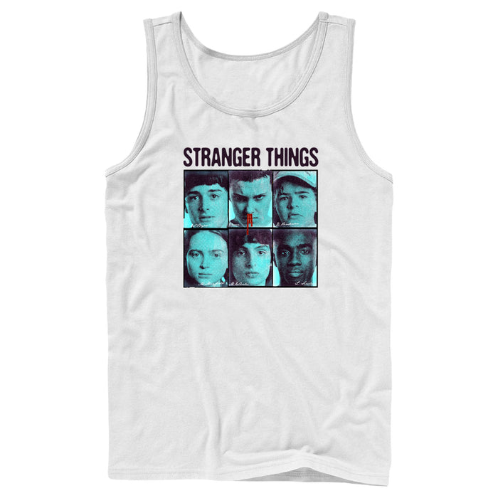 fifth sun Men's Stranger Things Gang Bleeding Nose Stacked Tank Top