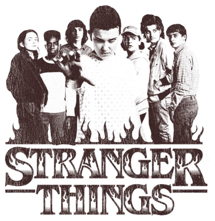 Fifth Sun Men's Stranger Things Group Shot And Flaming Logo Tank Top