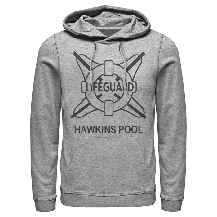fifth sun Men's Stranger Things Hawkins Lifeguard Pull Over Hoodie